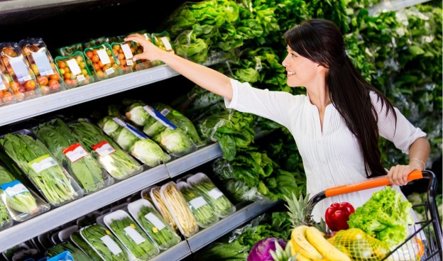 Woman grocery shopping